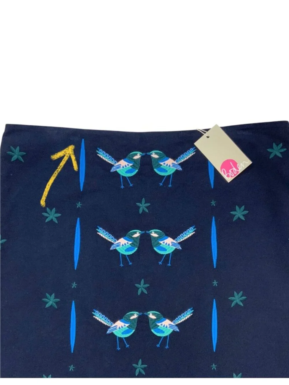 Boden Tilda Embroidered Skirt 14 Blue Bird Design - Picture 8 of 12